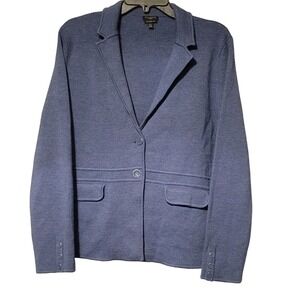 Talbots Pure Merino Wool Blue Cardigan Sz XLP Pockets Sweater